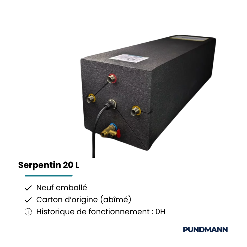Chauffe-eau à serpentin Pundmann 20 L – Déstockage – Neuf 0h – Carton abîmé