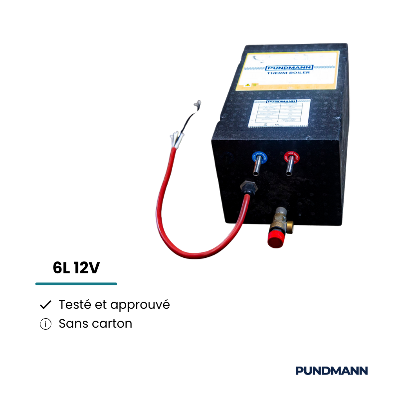 Chauffe-eau Pundmann 6L 12V – Neuf déstockage – Simple résistance – Sans carton