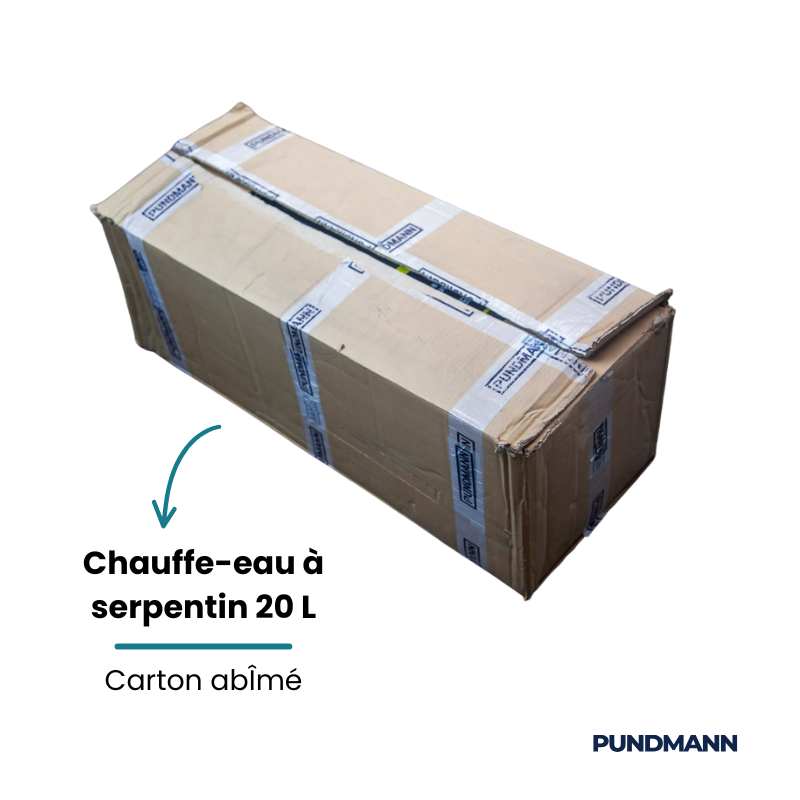 Chauffe-eau à serpentin Pundmann 20 L – Déstockage – Neuf 0h – Carton abîmé