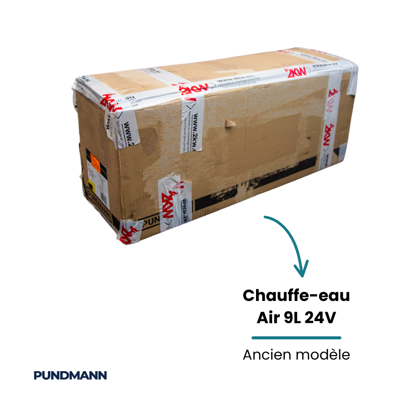 Chauffe-eau Pundmann Air 9 L 24V - Reconditionné - Ancien modèle - Carton rescotché