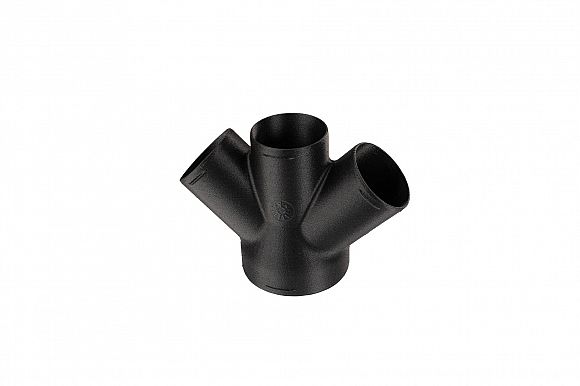 [ATR2-RW90603D-BK] Adaptateur en forme de W ⌀ 90 mm vers 3x ⌀ 60 mm